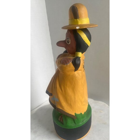 Vtg Studio Piece by BW 1970 Painted Ceramic Figurine N.A. Woman Yellow Dress Hat - Picture 7 of 13